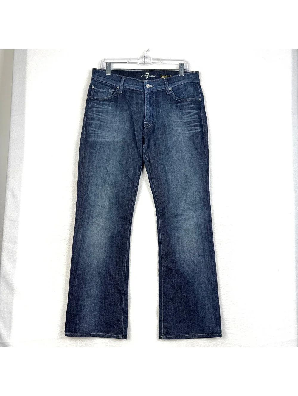 Y2K 7 For All Mankind Bootcut Mens 33x30 Dark Wash Stretch Denim Jeans 00s